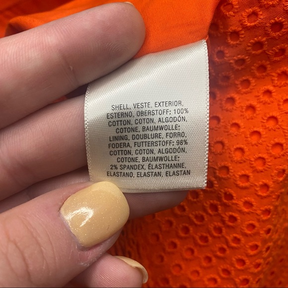 NWT Anthro Postmark Tangerine Eyelet Jumpsuit 8 - Picture 11 of 11